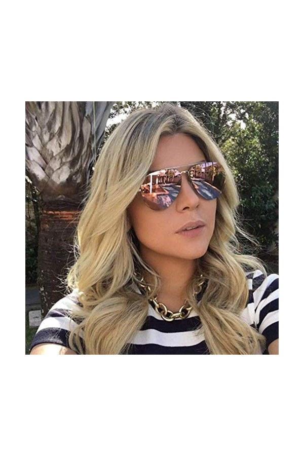 YWYU Lunettes de Soleil colorées en métal de Mode européenne et américaine, Lunettes de Soleil dhommes et de Femmes danti-r