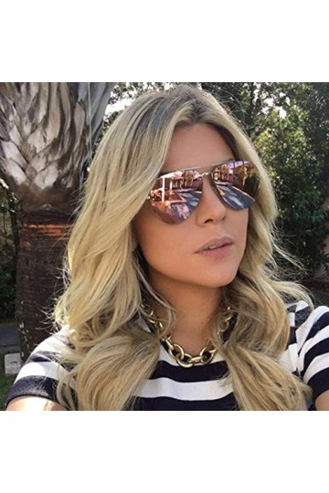 YWYU Lunettes de Soleil colorées en métal de Mode européenne et américaine, Lunettes de Soleil dhommes et de Femmes danti-r