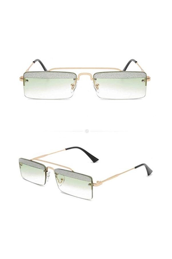 NIUASH Lunettes de Soleil polarisées Lunettes Vintage en métal Cadre Paillettes Lunettes de Soleil Lunettes Rectangle Hommes