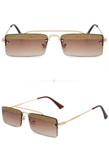 ZYIZEE Lunettes de Soleil Lunettes Vintage en métal Cadre Paillettes Lunettes de Soleil Lunettes Rectangle Hommes Nuances Fem