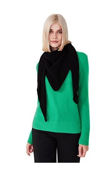 Style & Republic Écharpe triangulaire en cachemire, Noir , taille unique