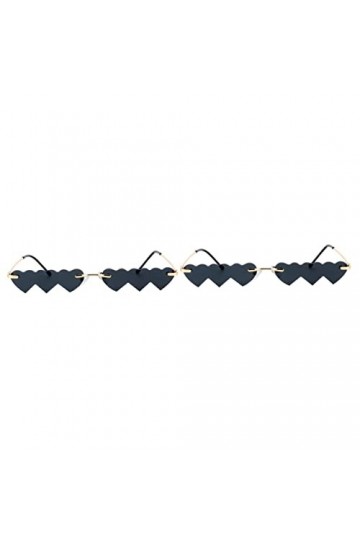 SOIMISS 2 Pièces Lunettes De Soleil Coeur Lunettes De Mode Pour Femmes Lunettes De Soleil Mode Sans Cadre Irrégulières Lunett