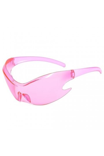 Lunettes de Soleil pour Hommes Femmes Lunettes de Soleil Miroir Une pièce Enroulables Lunettes Hip Hop, Rose, Taille Unique