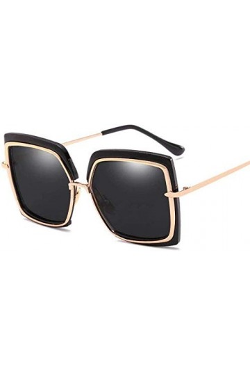 NIUASH Lunettes de Soleil polarisées Lunettes pour Femmes surdimensionnées Unique Demi-Cadre Grand Cadre Femmes Lunettes de S