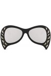 ZYIZEE Lunettes de Soleil Women S Oversized Black Sunglasses Fashion Forever Vintage Retro Sun Glasses Men Rave Big Frame Pea