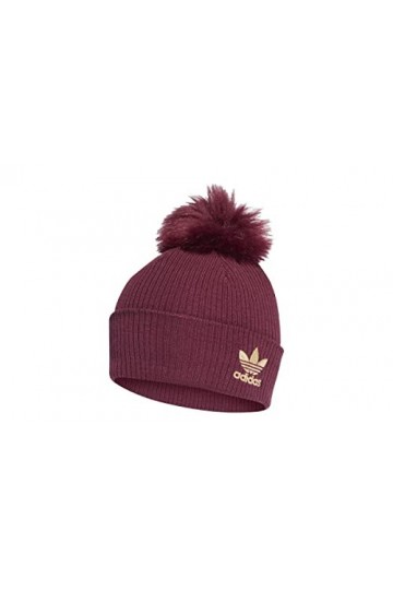 adidas Femme W Fur Pom Beani Hat, victory crimson/metallic gold, XL EU