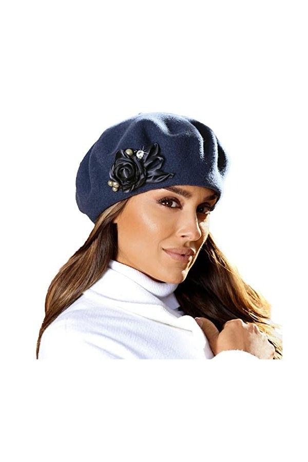 Willi Béret Classique Et Élégant EMP, Bleu,Taille Unique