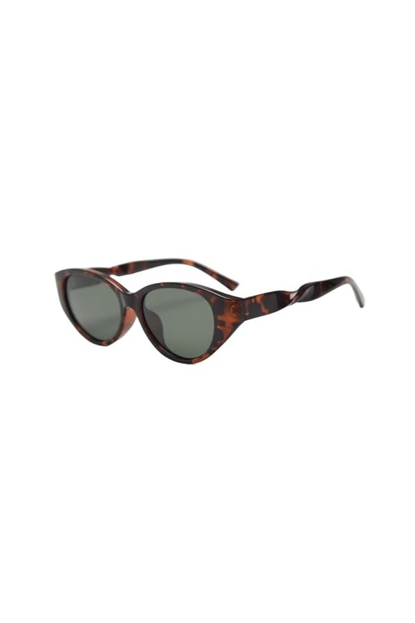 HCHES Lunettes de soleil œil de chat Uv400 hommes lunettes de soleil polarisées rétro femmes été, léopard avec vert, taille u