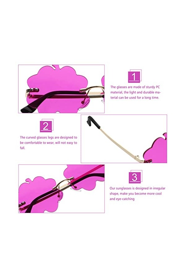 SOIMISS 5 Pièces Lunettes De Soleil Irrégulières Mode Lunettes Disco Lunettes Rave Lunettes De Fête Verre Lunettes Des Années