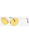 NIUASH Lunettes de Soleil polarisées Mode Lunettes de Soleil de Luxe Cadre Creux Hipster Jaune Lunettes de Soleil Femmes Lune