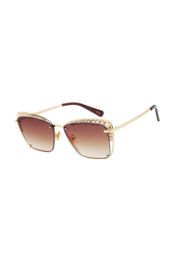 ZYIZEE Lunettes de Soleil Luxe Perle Rectangle Lunettes De Soleil Femmes Mode Rose Lunettes De Soleil pour Femmes Vintage Mét