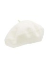 Umeepar Chapeau béret français en Laine Couleur Unie Chapeau dhiver pour Femme, Blanc
