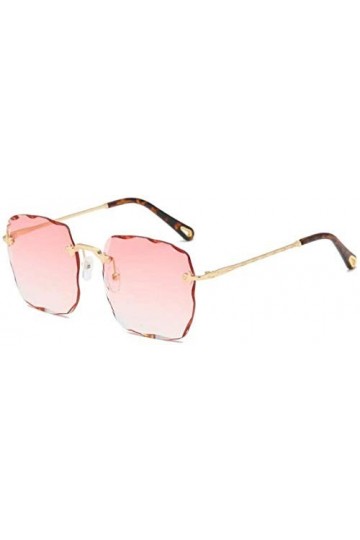 NIUASH Lunettes de Soleil Verres Rouges Lunettes sans Monture carrées Femmes Lunettes de Soleil de Luxe Tendance Vague Coupe 