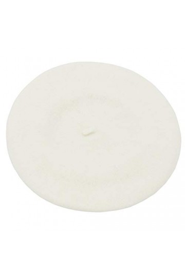 Umeepar Chapeau béret français en Laine Couleur Unie Chapeau dhiver pour Femme, Blanc
