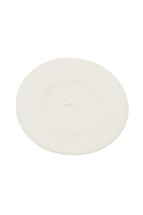 Umeepar Chapeau béret français en Laine Couleur Unie Chapeau dhiver pour Femme, Blanc