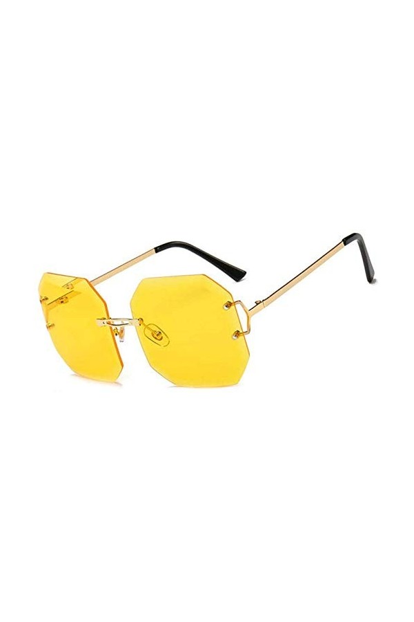 NIUASH Lunettes de Soleil polarisées Lunettes de Soleil carrées sans Monture Femme Lunettes de Soleil Multicolores en métal p