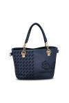 FANDARE Élégant Femme Sac a Main Broderie Sacs Cabas Bandoulieres Cuir PU Imperméable Sacoche Cartable pour Achats Fête Voyag