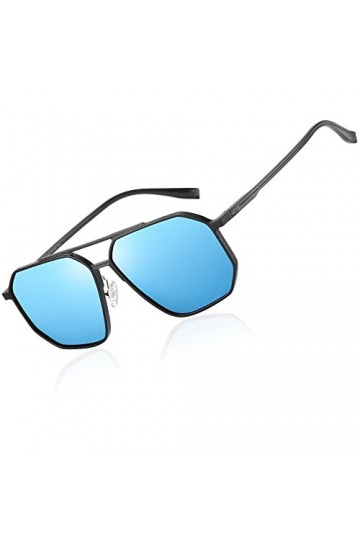 DUCO Lunettes de soleil carrées classiques pour hommes et femmes Lunettes de soleil polarisées rétro surdimensionnées vintage