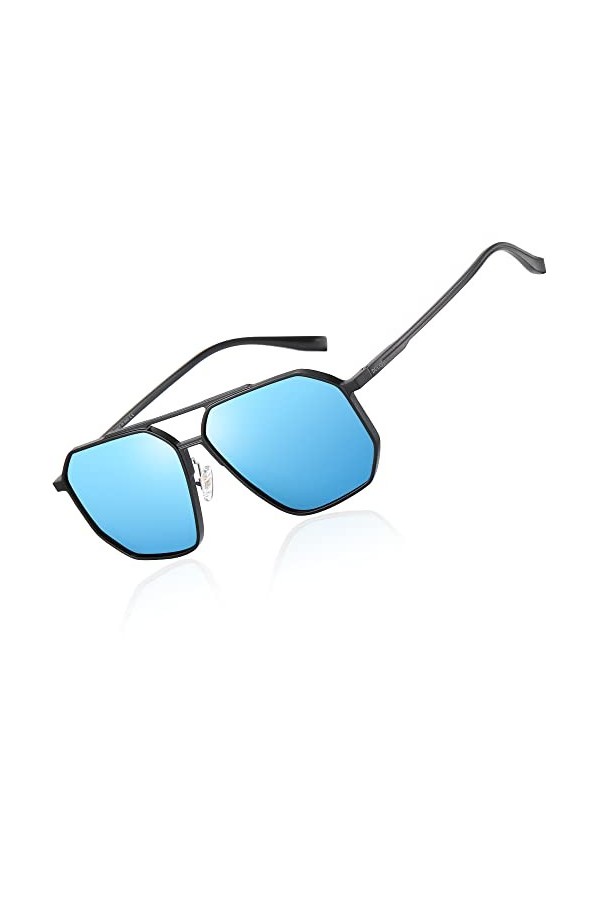 DUCO Lunettes de soleil carrées classiques pour hommes et femmes Lunettes de soleil polarisées rétro surdimensionnées vintage