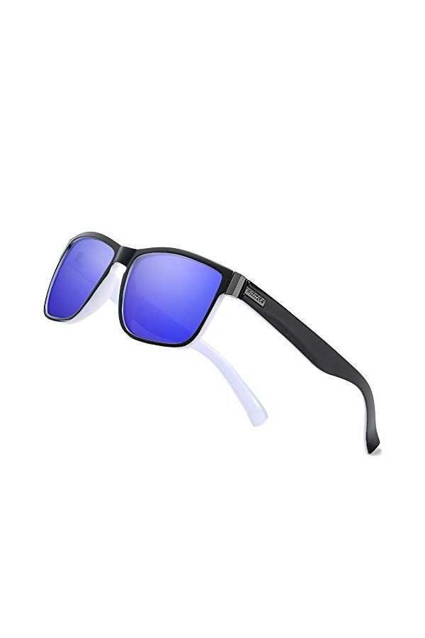 FRROS Annata Lunettes de soleil polarisées pour homme et femme, conduite de pêche, 100 % protection UV, Rouge et noir.