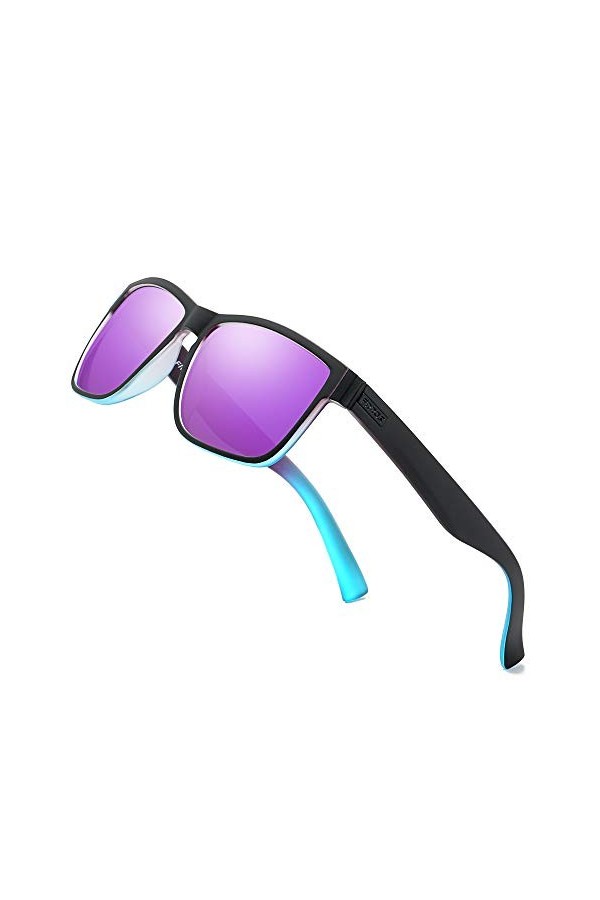 FRROS Annata Lunettes de soleil polarisées pour homme et femme, conduite de pêche, 100 % protection UV, Rouge et noir.