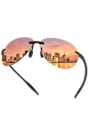 Lunettes de soleil polarisées pour hommes et femmes Lunettes de conduite sans monture UV400 Miroir de protection Lunettes de 