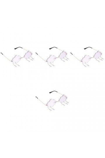 TENDYCOCO 4Pcs Lunettes De Soleil Vintage Lunettes De Soleil Sans Monture Lunettes De Mode Pour Femmes Goutte De Pluie Irrégu