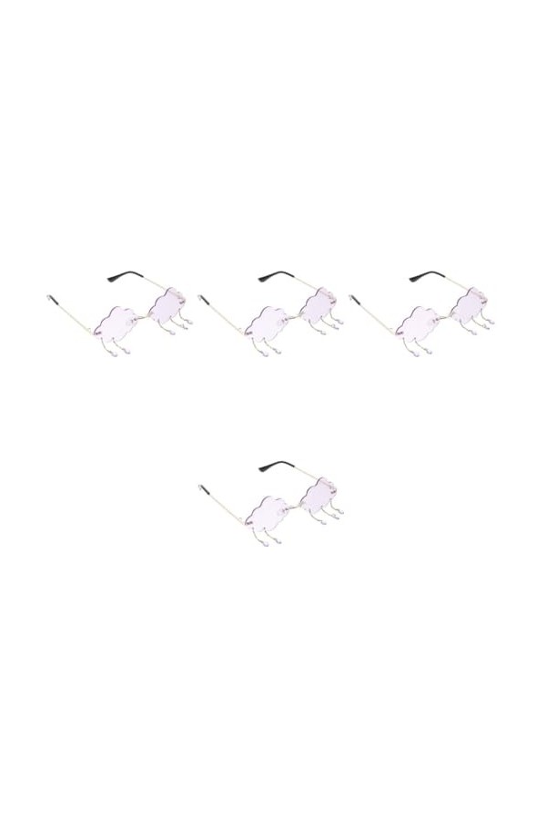 TENDYCOCO 4Pcs Lunettes De Soleil Vintage Lunettes De Soleil Sans Monture Lunettes De Mode Pour Femmes Goutte De Pluie Irrégu