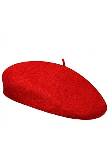 CHUANGOU Bérets Beret Rouge Bonnet Unisexe en Laine Chaud Hiver Automne Béret pour Filles Femmes, Taille unique
