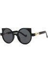 NIUASH Lunettes de Soleil polarisées Lunettes de Soleil Femmes Cat Eye Femmes S Lunettes Rondes Lunettes De Mode Uv400-C01