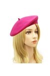 Umeepar Chapeau béret français en Laine Couleur Unie Chapeau dhiver pour Femme, Rose Rouge