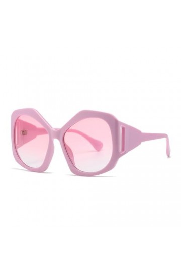 HPIRME Lunettes de soleil œil de chat irrégulières surdimensionnées femmes lunettes de soleil dégradées roses vintage lunette