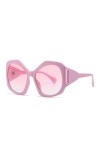 HPIRME Lunettes de soleil œil de chat irrégulières surdimensionnées femmes lunettes de soleil dégradées roses vintage lunette