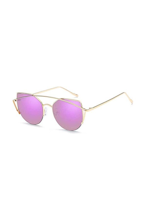 NIUASH Lunettes de Soleil polarisées Lunettes de Soleil œil de Chat Femmes Lunettes de Soleil Originales en métal pour Femme 