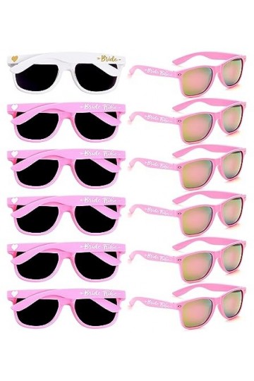 Dwenarry Lot de 12 paires de lunettes de soleil rétro en de forme carrée pour enterrement de vie de jeune fille, Lunettes de 