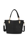 FANDARE Élégant Femme Sac a Main Broderie Sacs Cabas Bandoulieres Cuir PU Imperméable Sacoche Cartable pour Achats Fête Voyag