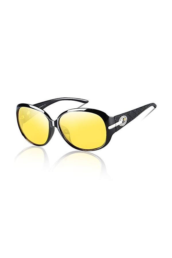DUCO 6214Y Lunettes de nuit ovales élégantes pour femme - Noir -