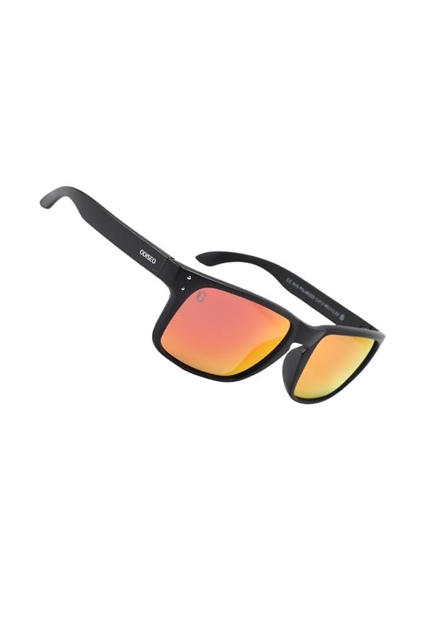 Odiseo Eyewear Triton Lava Lunettes de cyclisme polarisées Protection UV400 Eco Chic Monture en plastique recyclé Océan Anti-