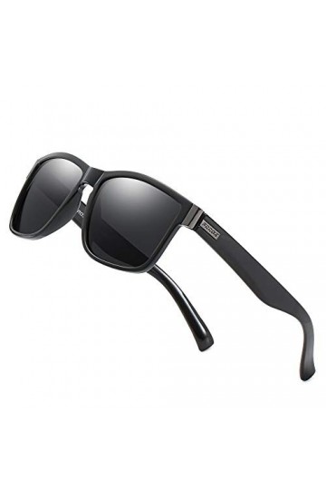 FRROS Lunettes de soleil polarisées pour hommes et femmes Conduite de pêche 100 % protection UV Modèle 518, Noir