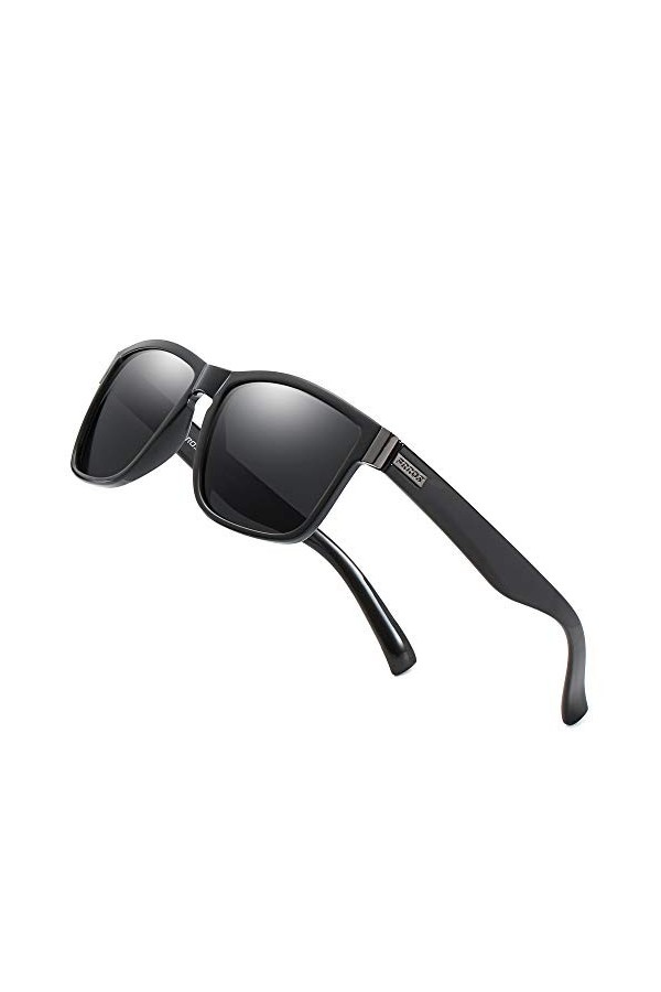 FRROS Lunettes de soleil polarisées pour hommes et femmes Conduite de pêche 100 % protection UV Modèle 518, Noir