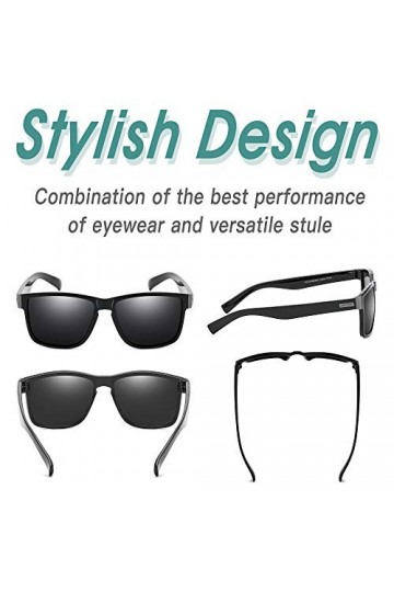 FRROS Lunettes de soleil polarisées pour hommes et femmes Conduite de pêche 100 % protection UV Modèle 518, Noir