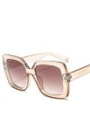 Lunettes de soleil pour femmes, Femmes Luxe Transparent dégradé Lunettes de soleil lunettes de soleil surdimensionnées Big Vi