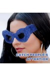 Abaodam 6 Pièces Lunettes En Peluche Lunettes De Soleil Mascarade Dames Lunettes De Soleil Oeil De Chat Lunettes De Soleil à 