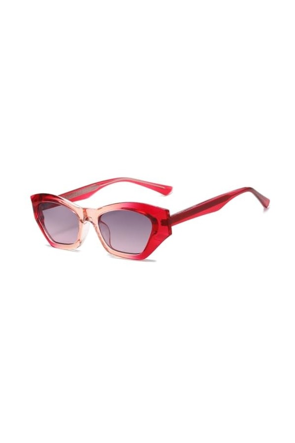 HPIRME Femmes Dégradé Couleur Cadre Lunettes de Soleil Rétro Irrégularité Carré Gros Bord Extérieur Lunettes Uv400, 5, Taille
