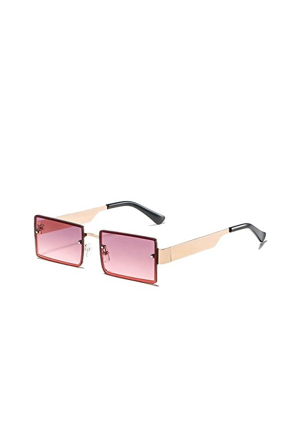 Ocean Lens Square Small Lunettes de soleil Femmes Rétro Garniture Coupe Lunettes de Soleil Hommes Steam Punk Lunettes, beige 