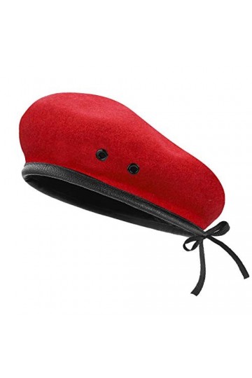 AYPOW Bérets de Laine, bérets de Style Militaire pour Femmes, avec Garniture en Cuir, Ajustables, Taille Unique