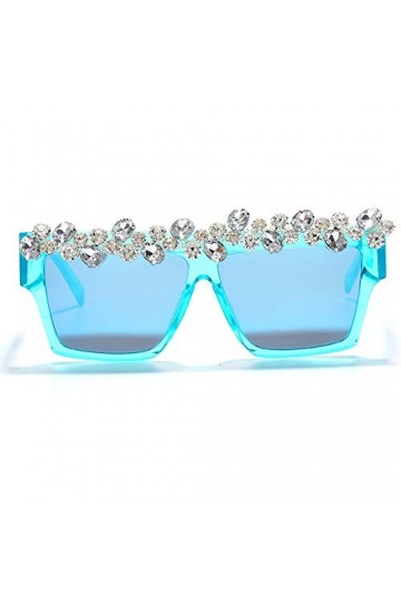 HCHES Lunettes de soleil carrées diamant femmes lunettes de soleil strass hommes lunettes de soleil punk une pièce, 5, taille