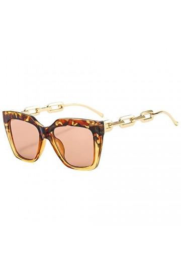 HPIRME Cat Eye chaîne jambe lunettes de soleil pour hommes femmes conduite grandes lunettes de soleil Vintage femme lunettes,