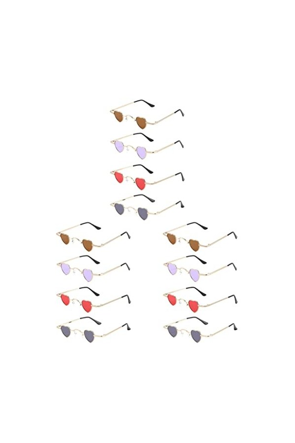 NUOLUX 12Pcs Props Shopping S Party Hommes Monture de Lunettes en Métal Forme en Forme de Mode Accessoire Lunettes Multicolor