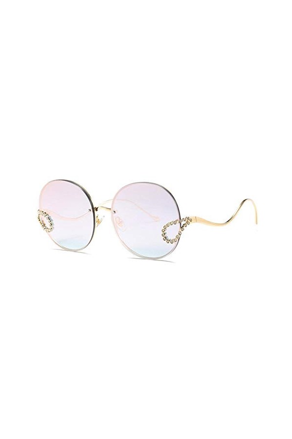 ZYIZEE Lunettes de Soleil Lunettes de Soleil Rondes Vintage Lunettes rétro Femme Miroir Shades-E